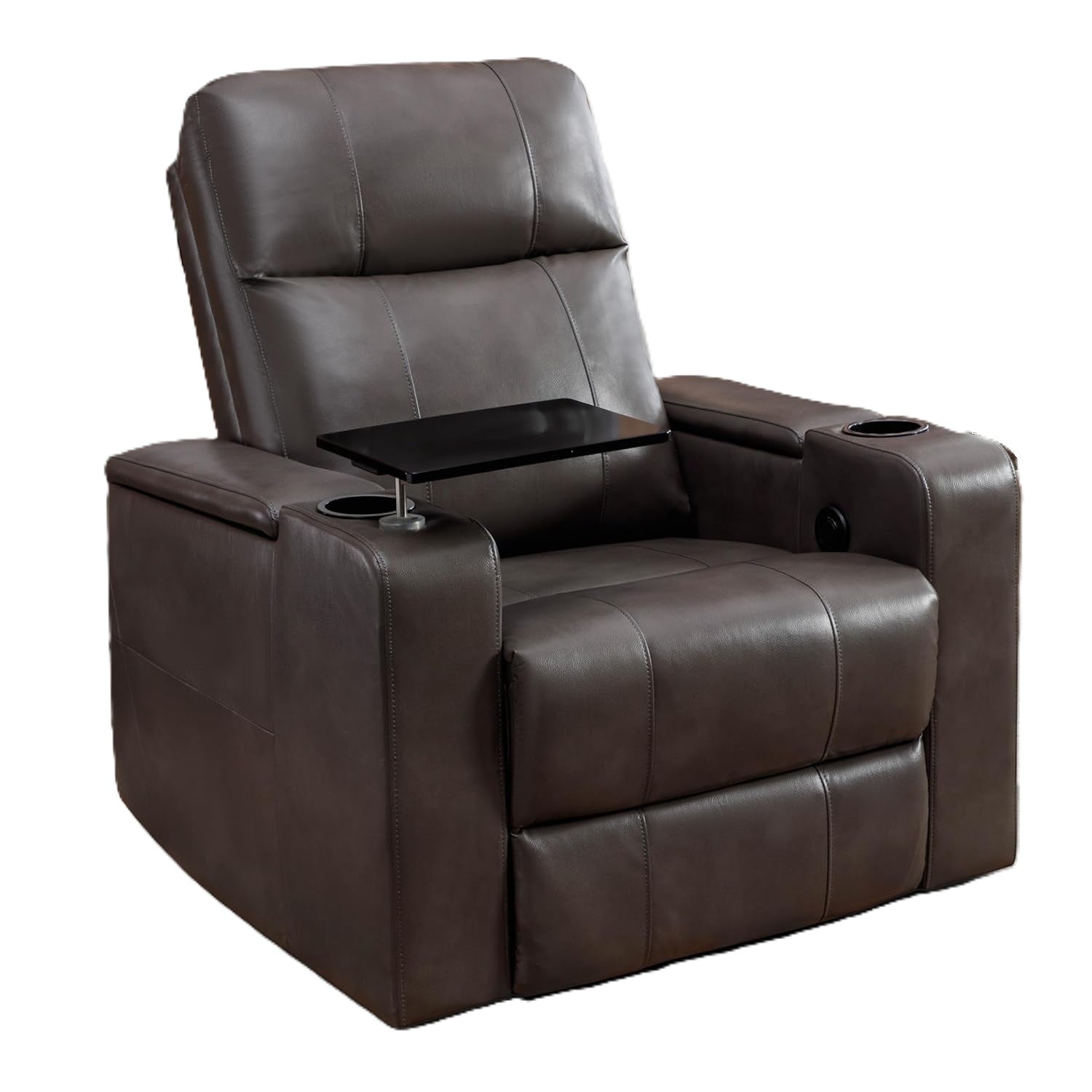 Power Recliner Chair PU Leather with USB and Cup Holders for Living Room