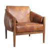Mid-Century Leather Accent Chair with Arm Pads for Living Room