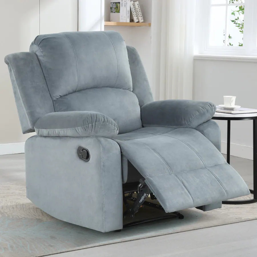 Velvet Manual Recliner Chair with Massage for Living Room