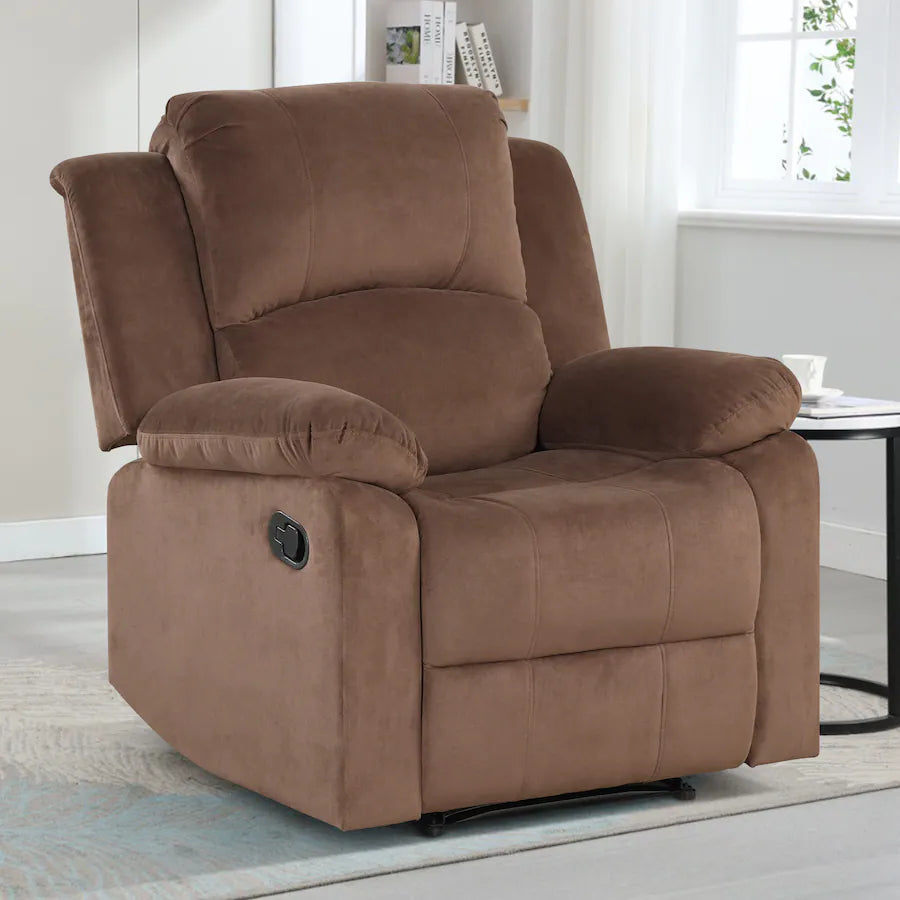 Velvet Manual Recliner Chair with Massage for Living Room