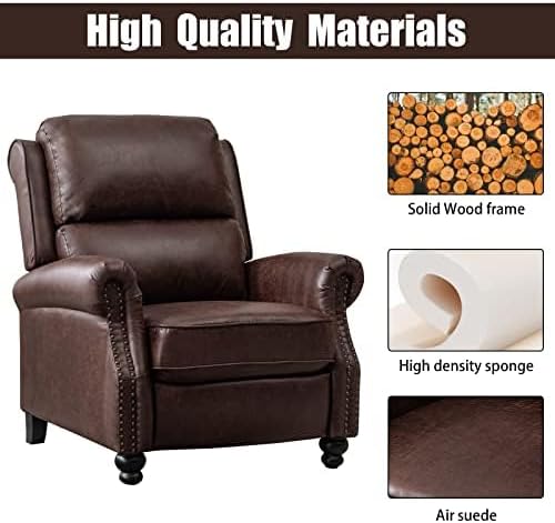 Pushback Recliner Armchair with Rivet for Living Room