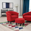 Modern Accent Chair with Ottoman - Red