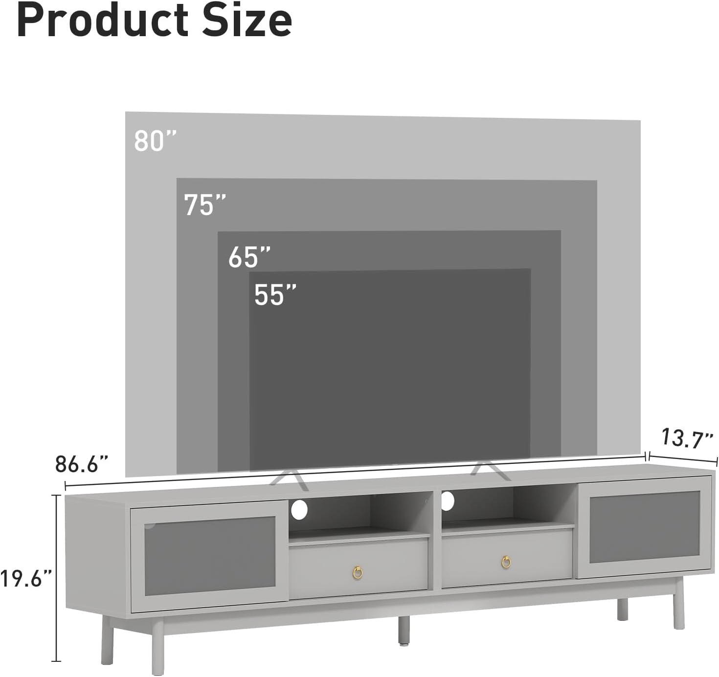 TV Stand with Storage for 80" TV – Modern Living Room