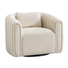 Velvet Swivel Barrel Accent Chair with Lumbar Pillow for Living Room