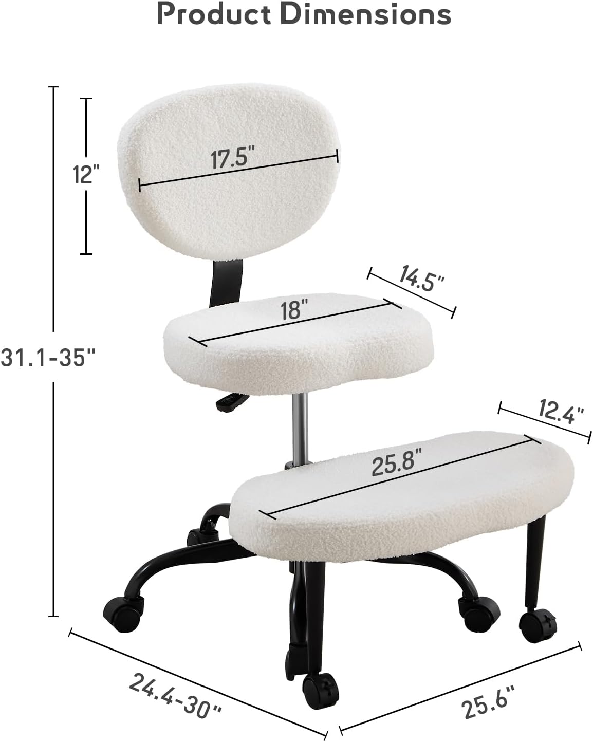 Ergonomic Cross-Legged Office Chair with 360° Swivel for Home Office
