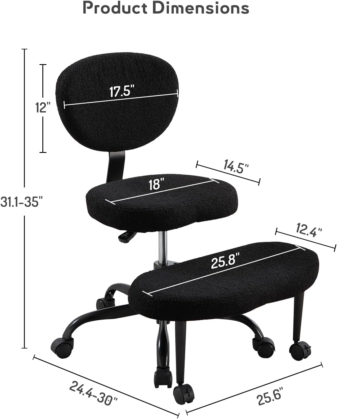 Ergonomic Cross-Legged Office Chair with 360° Swivel for Home Office