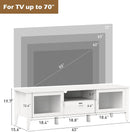 Modern TV Stand for 65¨- 70¨ with Glass Doors - White