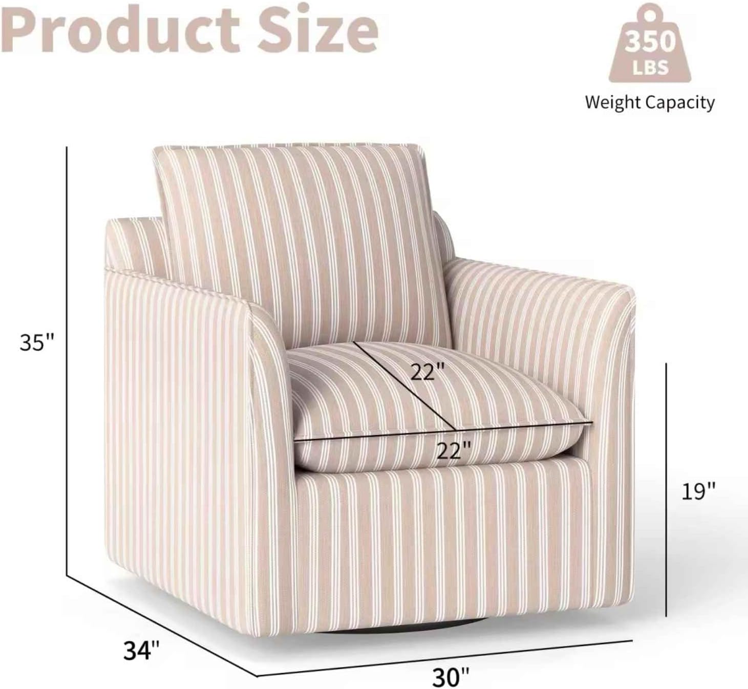 Swivel Accent Chair Upholstered Armchair for Living Room