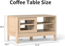 Modern Coffee Table with Sliding Doors - Oak