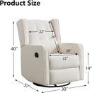 Manual Swivel Rocker Recliner Chair - White