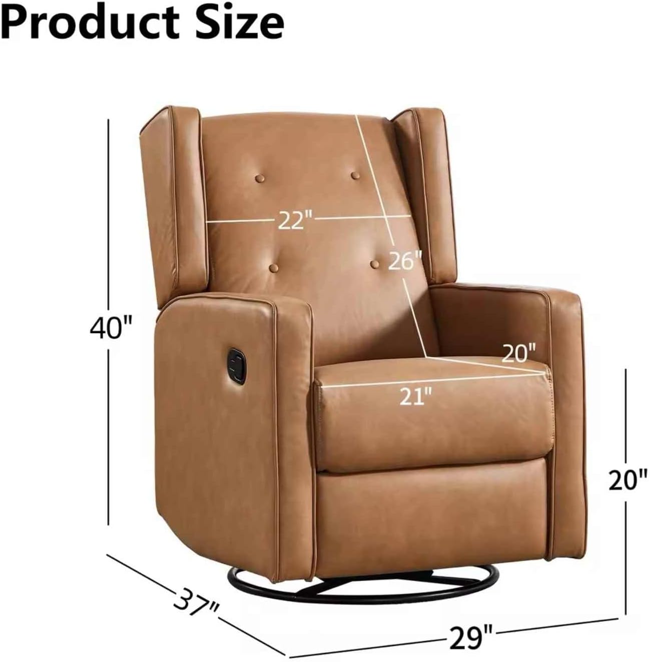 Manual Swivel Rocker Recliner Chair for Living Room