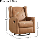Manual Swivel Rocker Recliner Chair - Brown