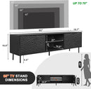 Mid-Century TV Stand for 75" with Storage - Black