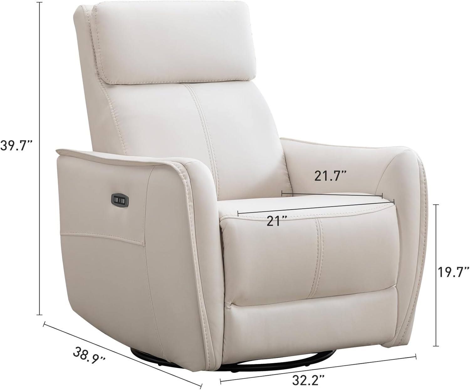 Power Swivel Rocker Recliner Chair with USB Port for Living Room