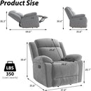 Manual Rocker Recliner Chair for Living Room - Grey