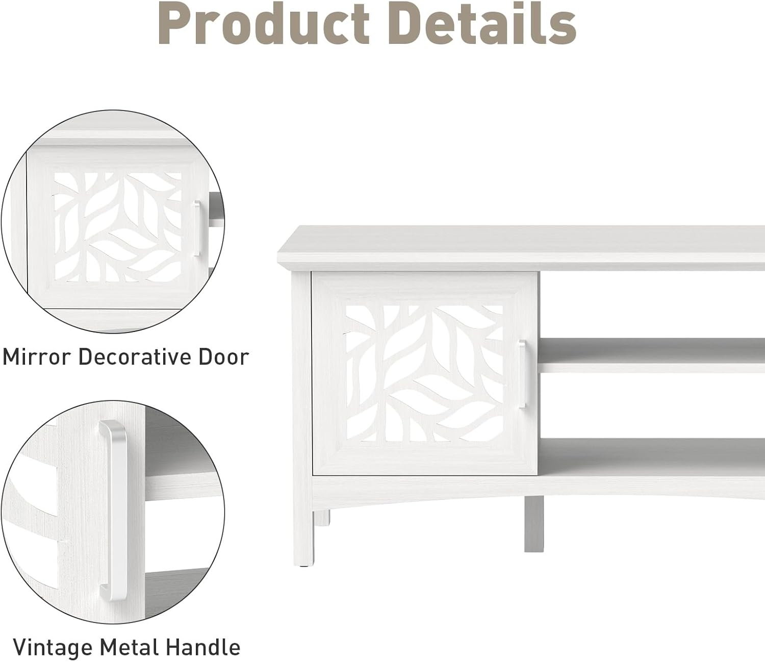 Wooden Coffee Table with Mirror Doors for Living Room