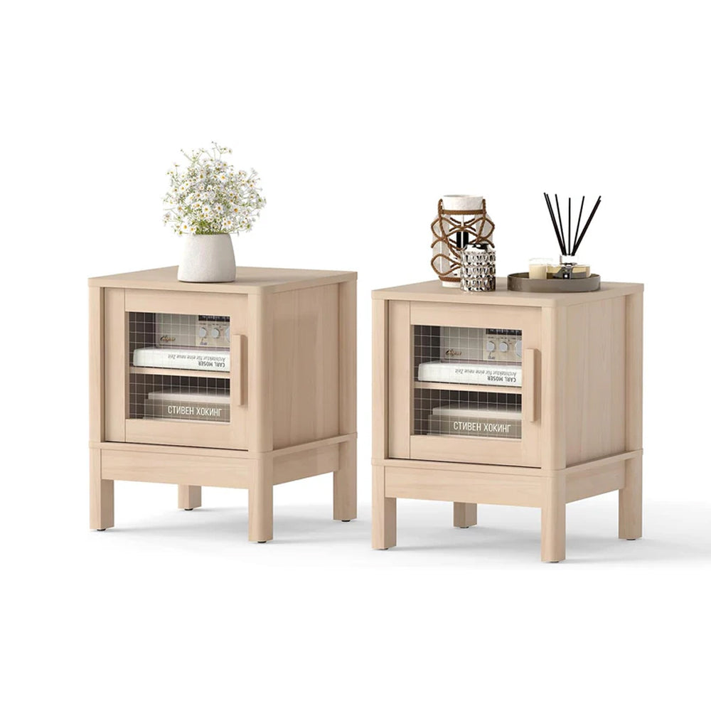Modern Nightstand Set of 2 End Tables for Bedroom