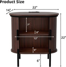 Mid-Century Side Coffee Table with Charging Station - Walnut