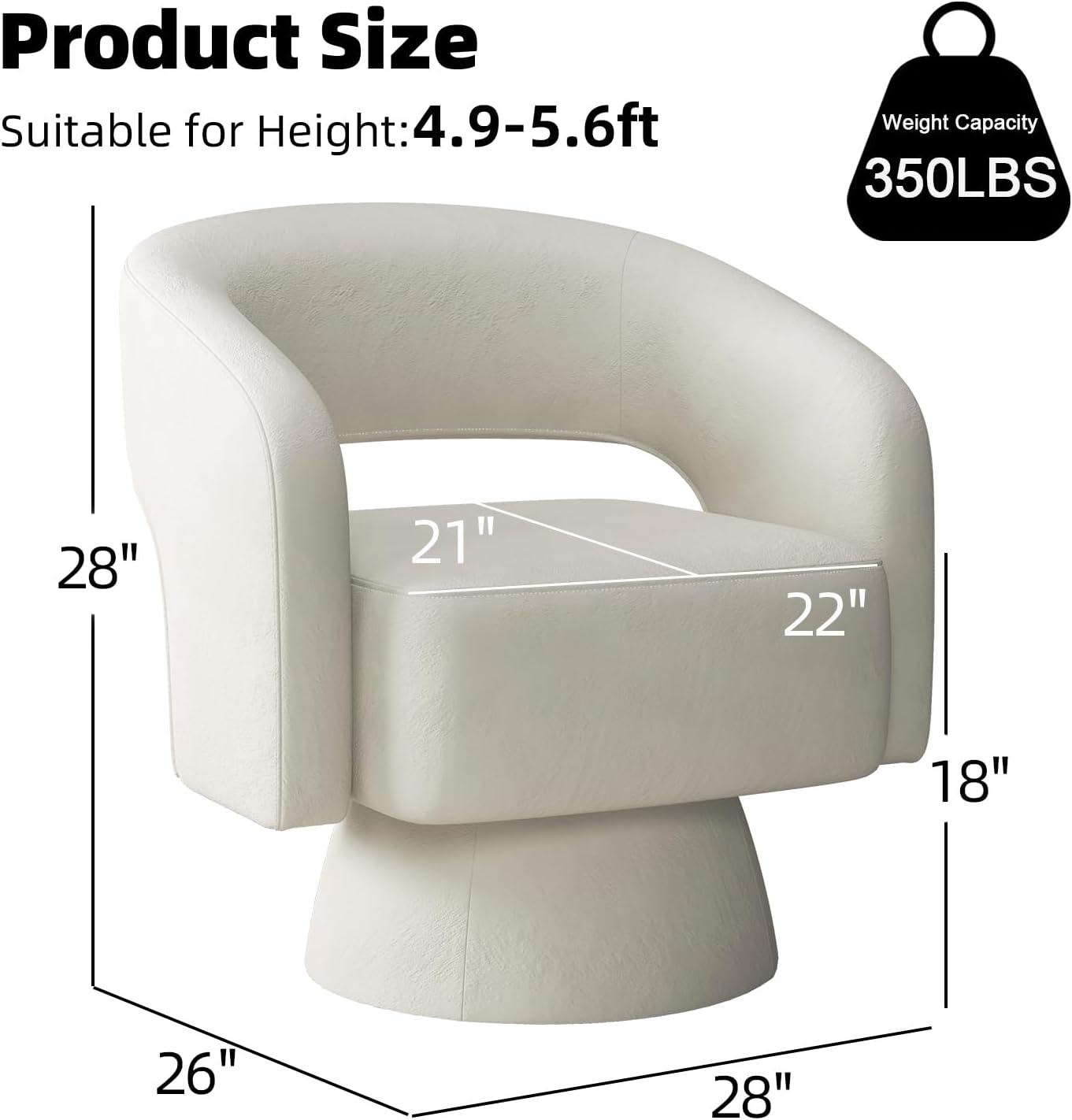 Swivel Foam Accent Chair Upholstered Chair for Living Room