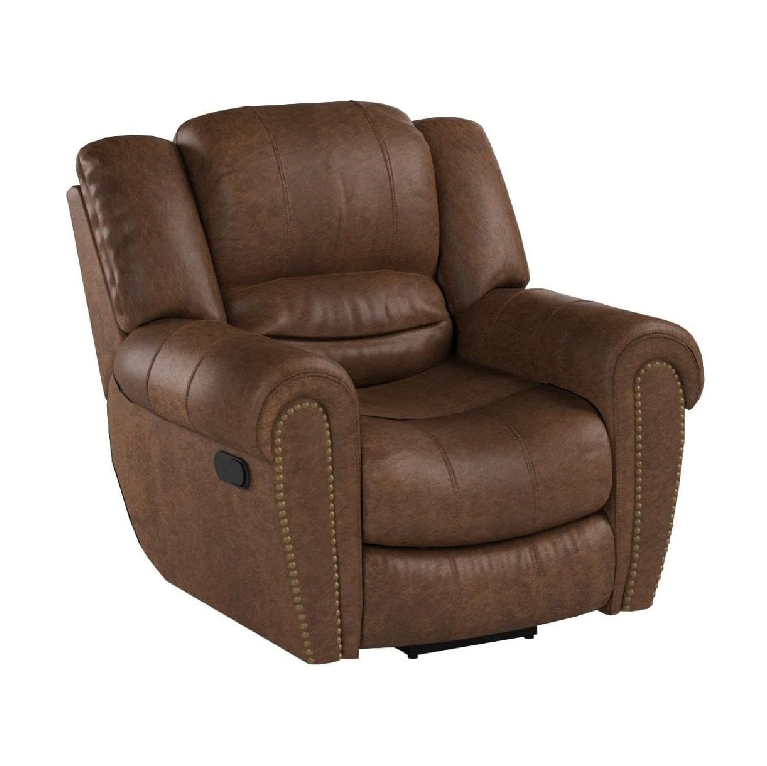 Classic Manual Recliner Chair with Padded Arms
