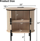 Mid-Century Side Coffee Table with Charging Station - Oak