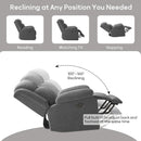 Manual Rocker Recliner Chair for Living Room - Grey