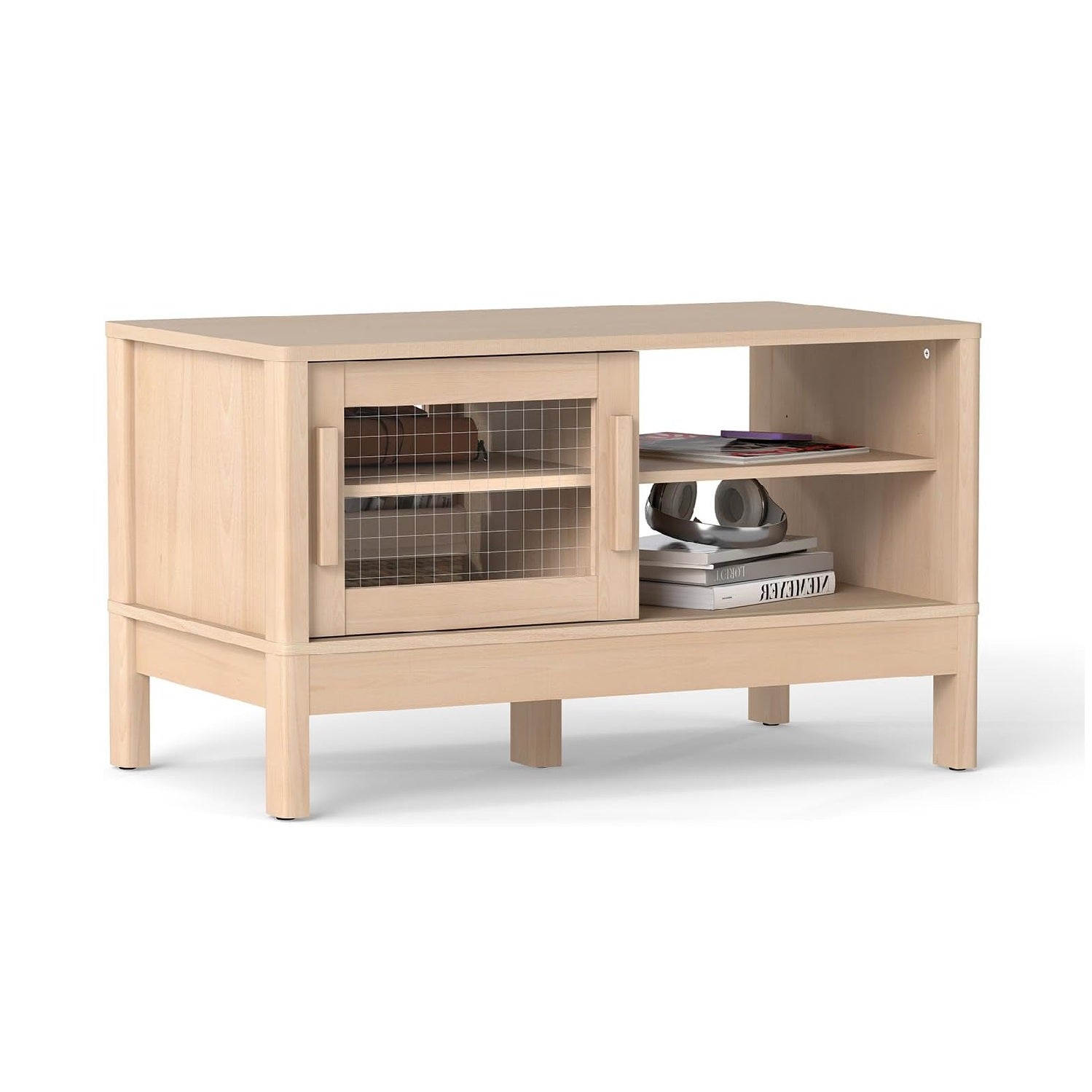 Modern Coffee Table with Sliding Doors for Living Room