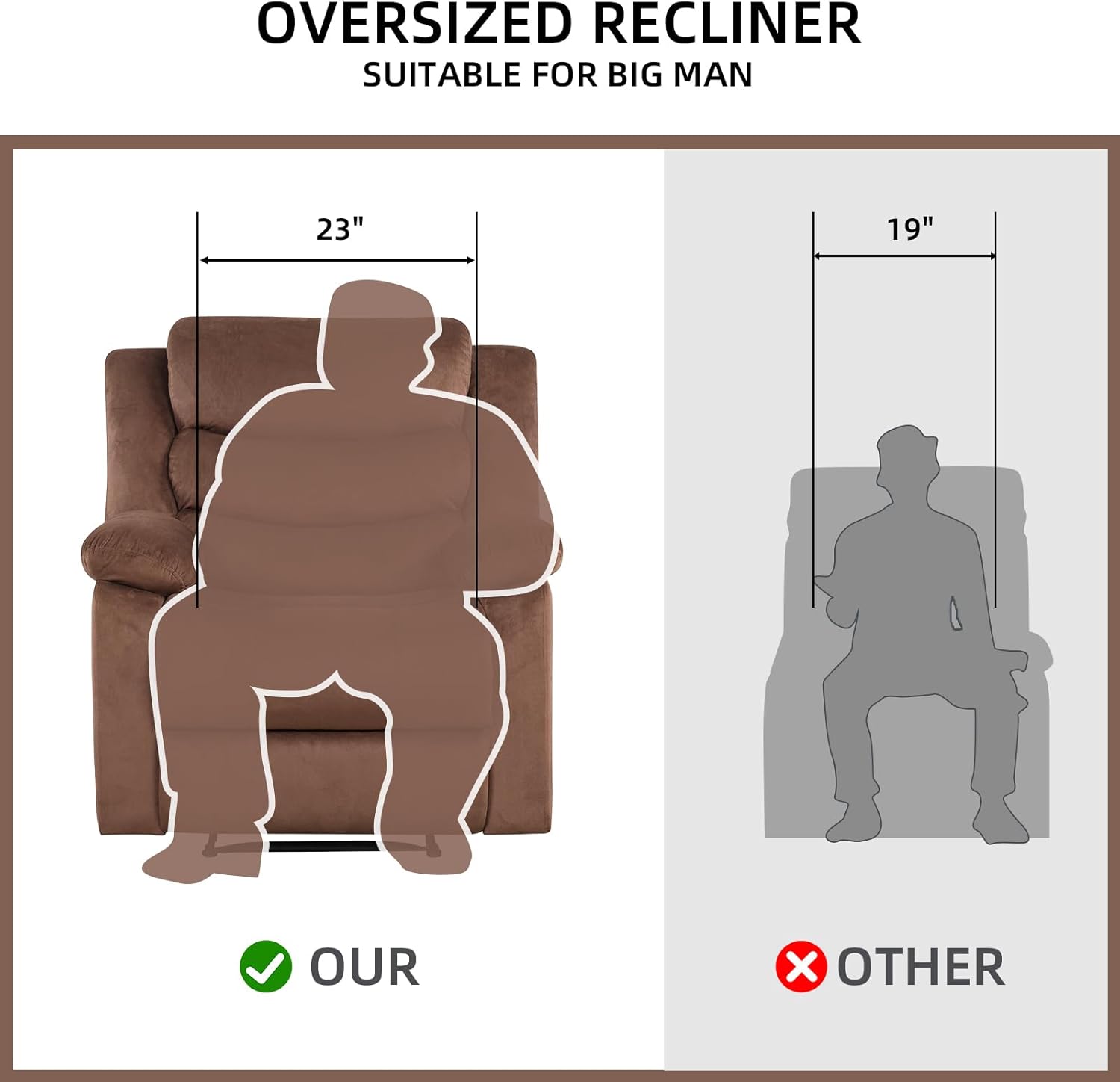 Manual Fabric Recliner Chair for Living Room