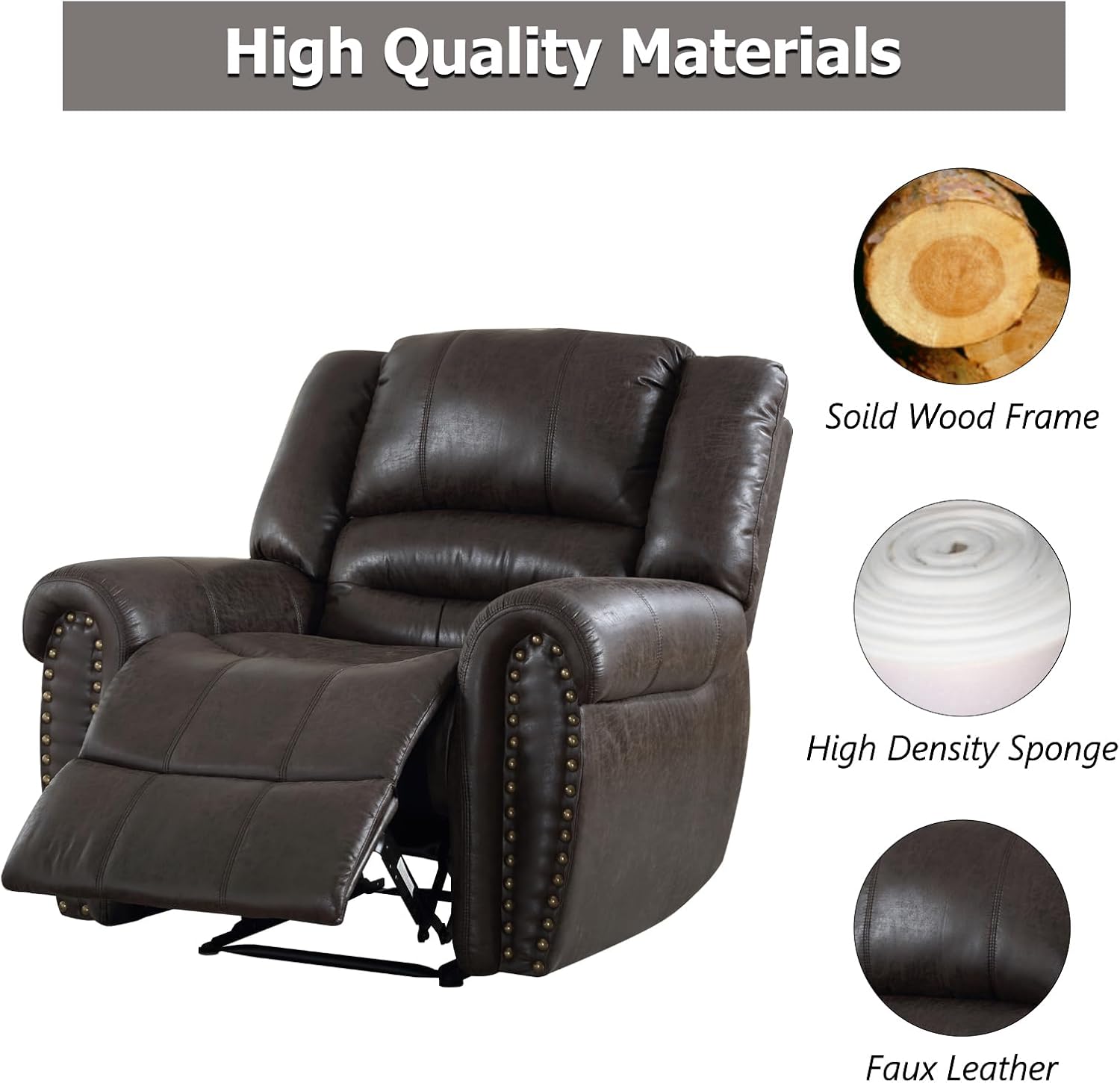 Classic Manual Recliner Chair for Living Room
