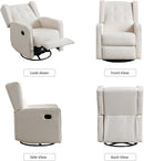 Manual Swivel Rocker Recliner Chair - White