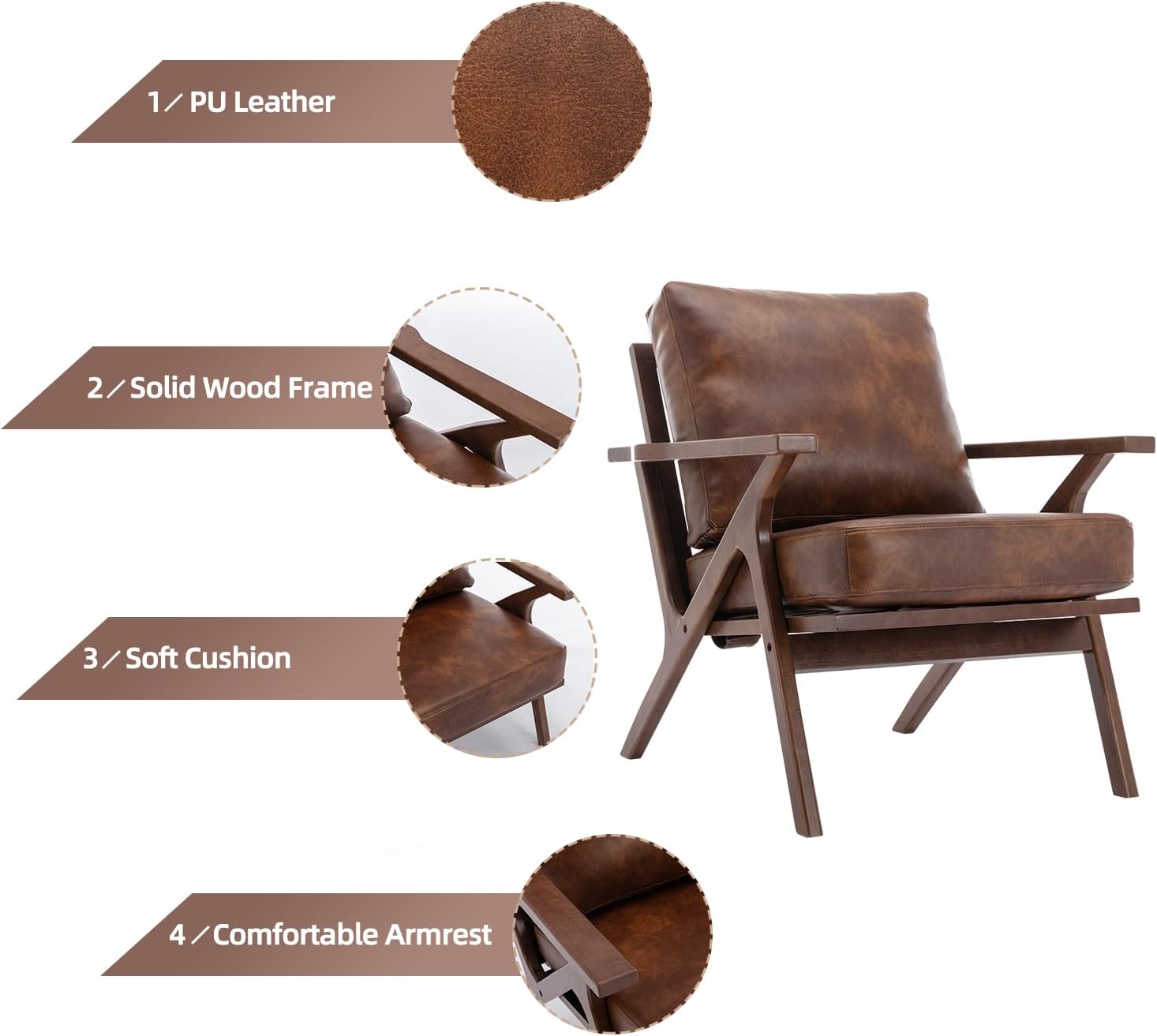 Foam Lounge Accent Chair Upholstered Chair for Living Room