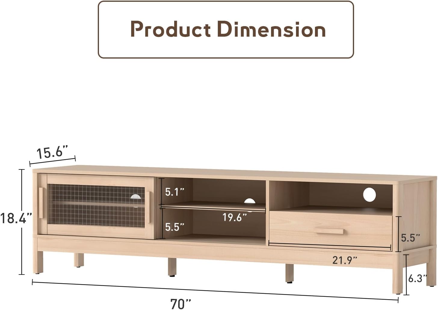 Modern TV Stand with Sliding Doors for Up to 75" TVs