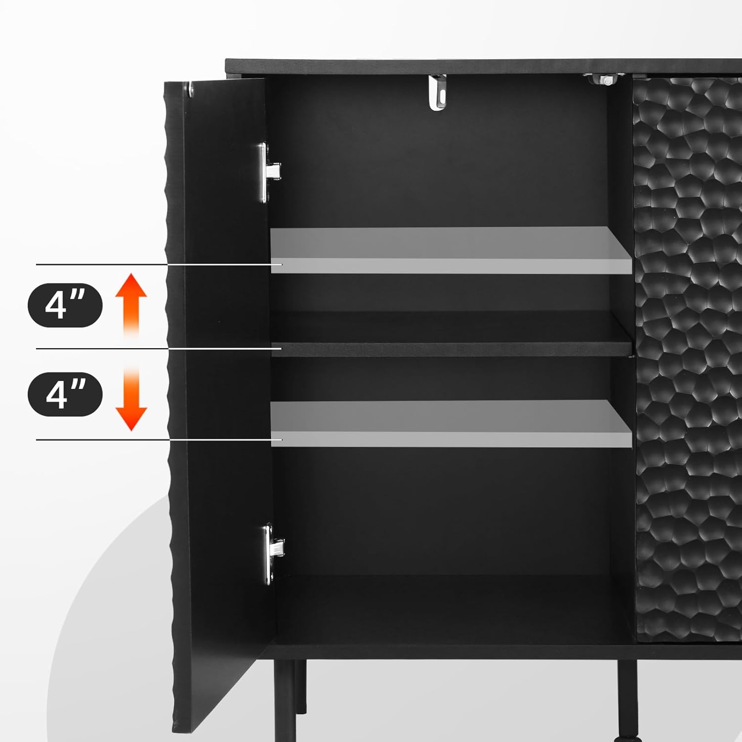 Mid-Century Textured TV Console Stand for Living Room