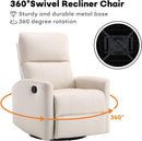 Swivel Glider Nursery Recliner Chair - White