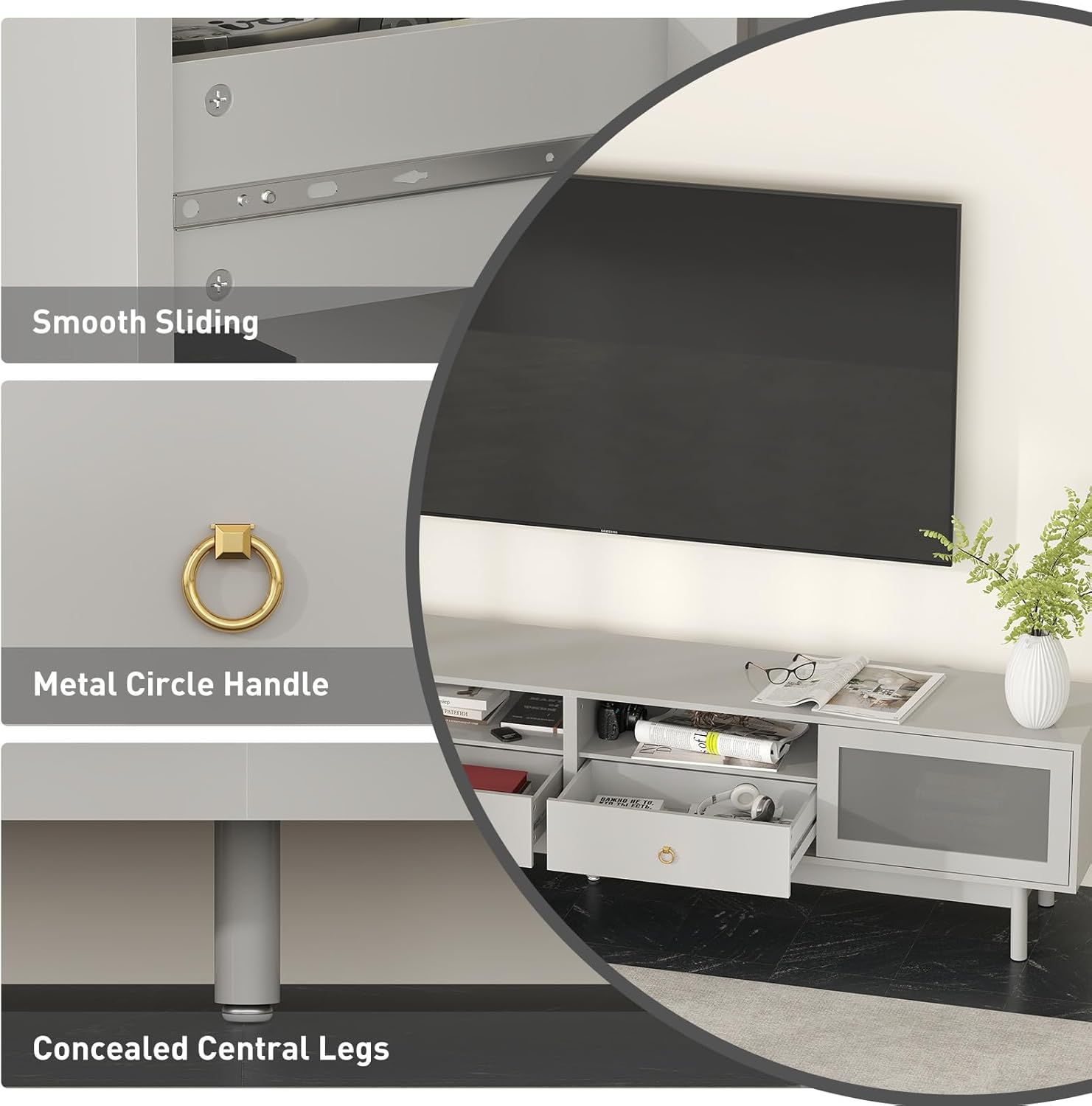 TV Stand with Storage for 80" TV – Modern Living Room