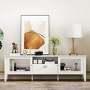 Modern TV Stand for 65¨- 70¨ with Glass Doors - White