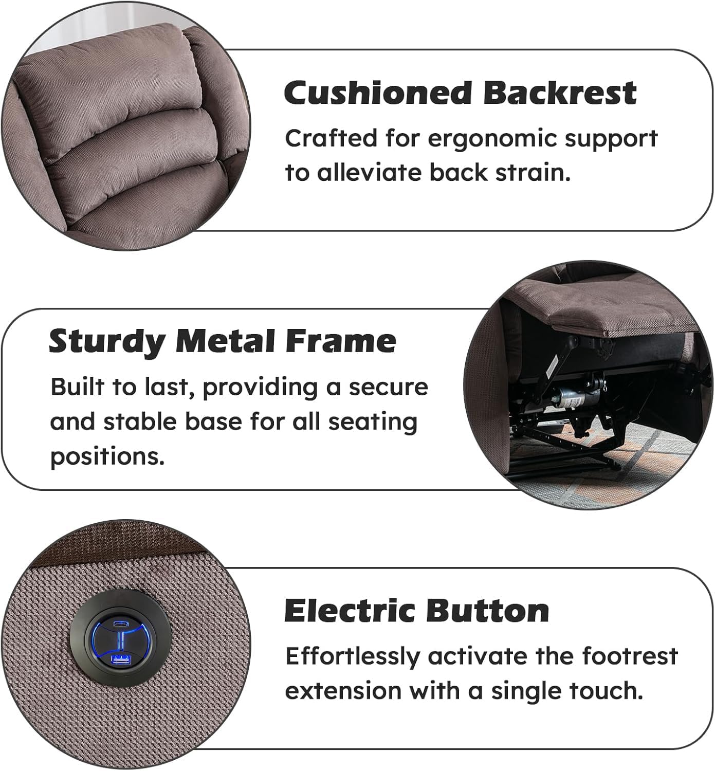 Oversized Power Recliner Chair with Head Support for Living Room