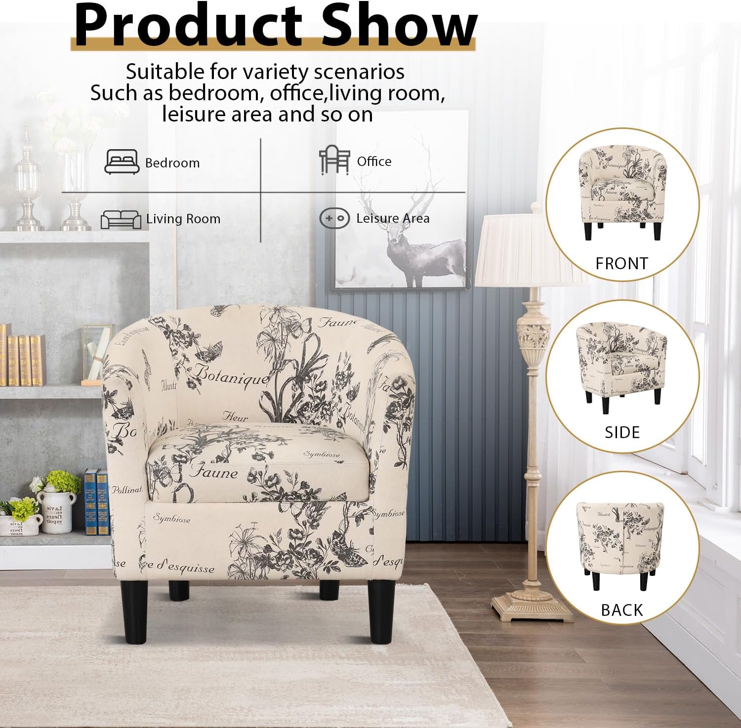 Modern Accent Chair with Ottoman for Living Room