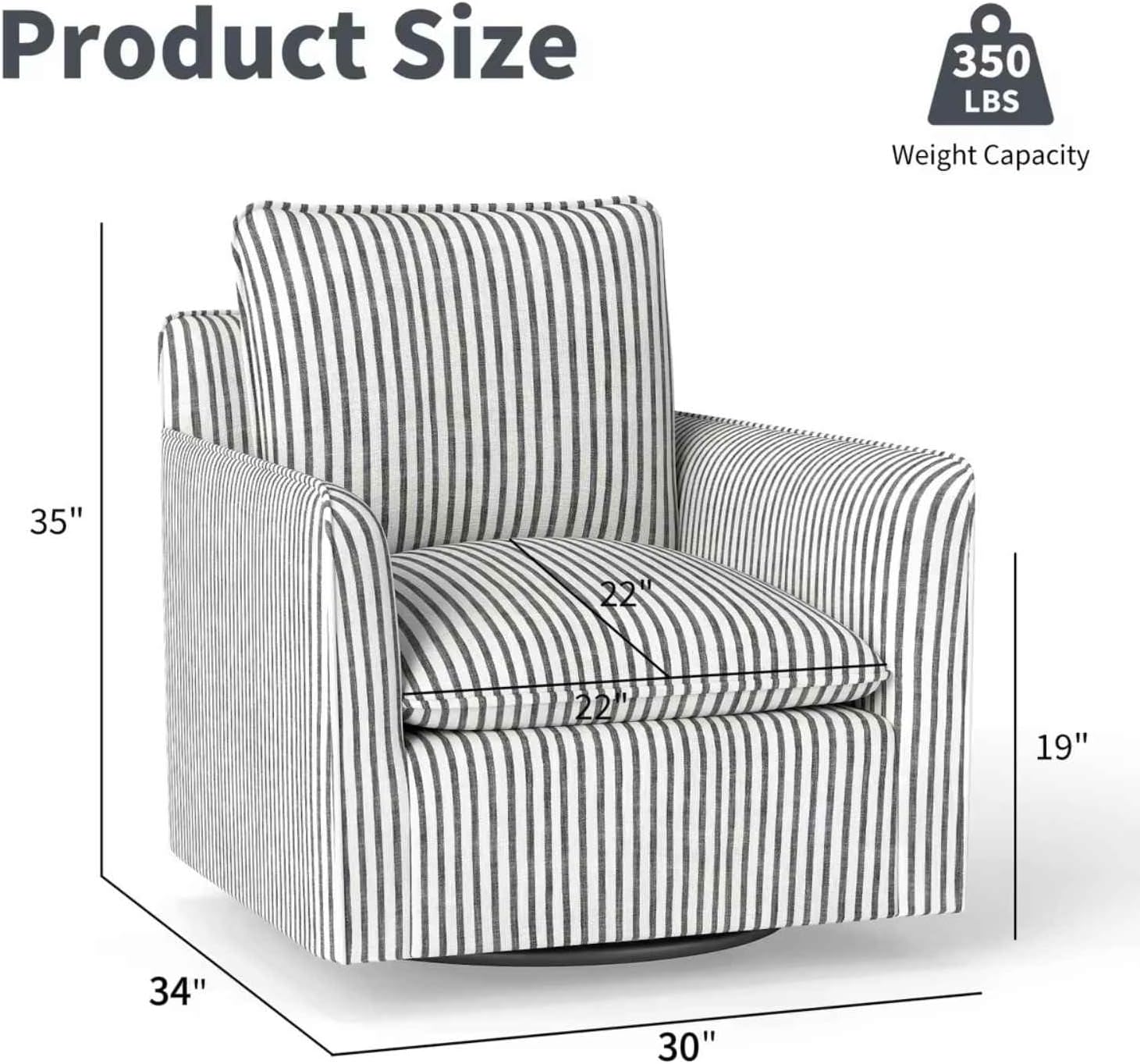 Swivel Accent Chair Upholstered Armchair for Living Room