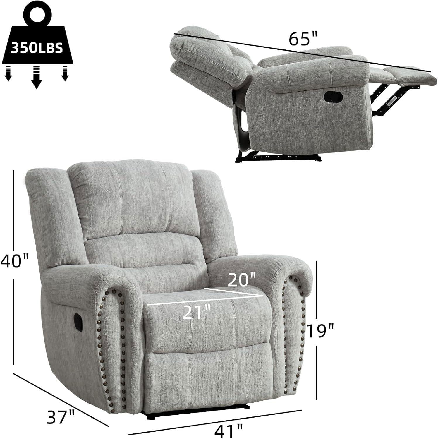Classic Manual Recliner Chair for Living Room