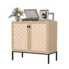 Kitchen Storage Sideboard with Rattan Doors for Living Room