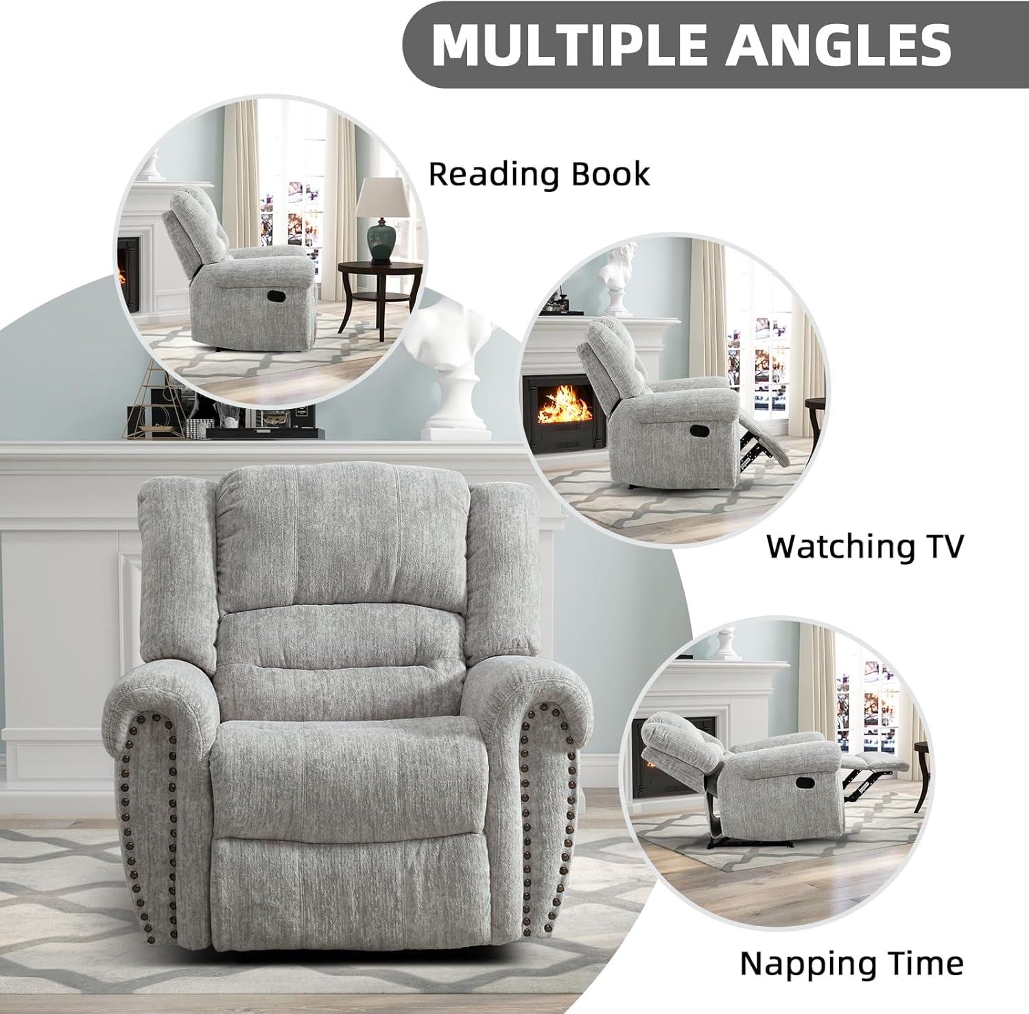 Classic Manual Recliner Chair for Living Room