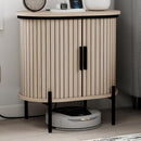 Mid-Century Side Coffee Table with Charging Station - Oak