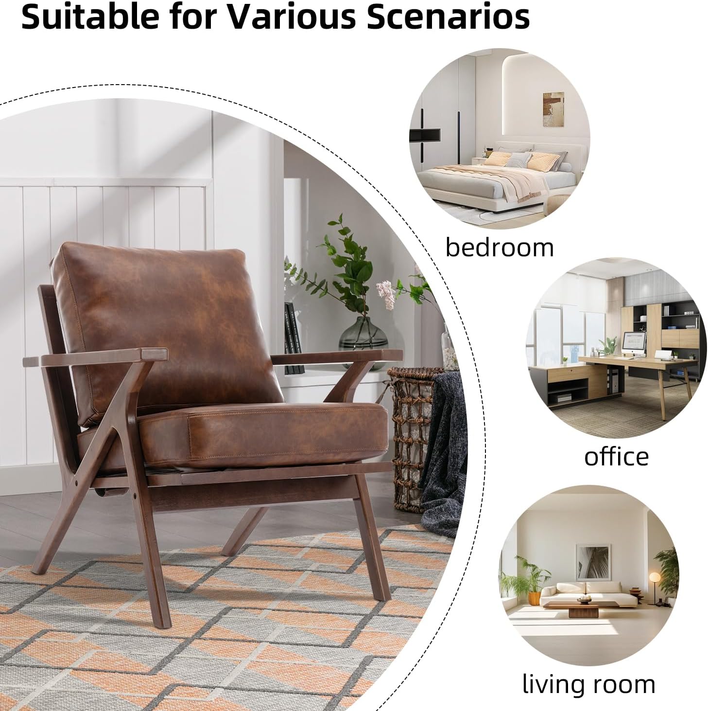 Foam Lounge Accent Chair Upholstered Chair for Living Room