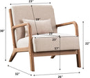 Mid Century Accent Chair with Cushion & Armrests -Beige