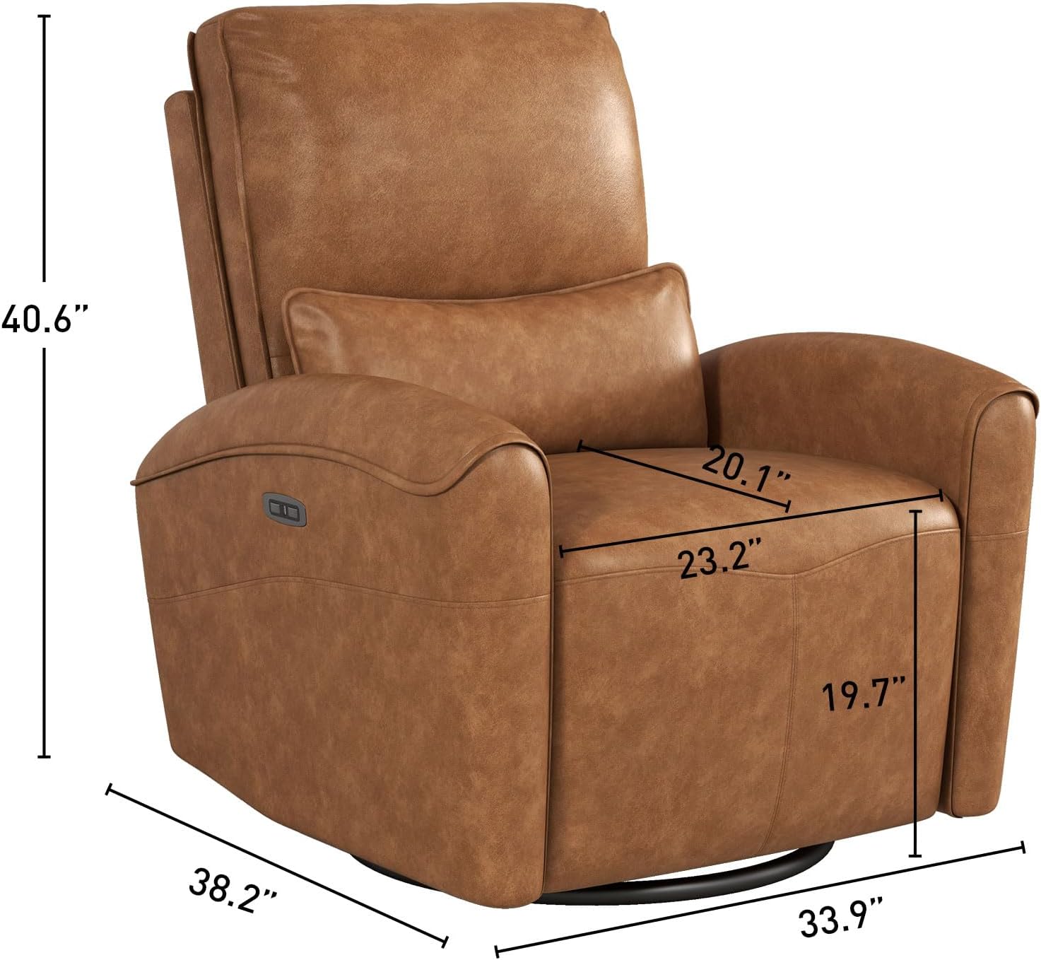 Power Swivel Glider Recliner Chair with USB for Living Room