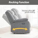 Manual Rocker Recliner Chair for Living Room - Grey