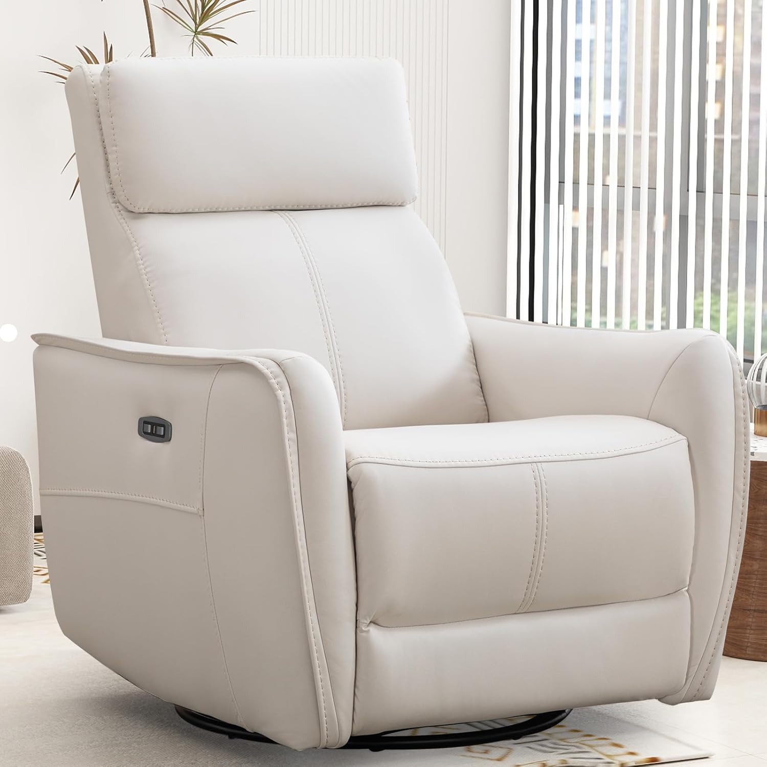 Power Swivel Rocker Recliner Chair with USB Port for Living Room