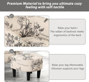 Modern Accent Chair with Ottoman - White Floral