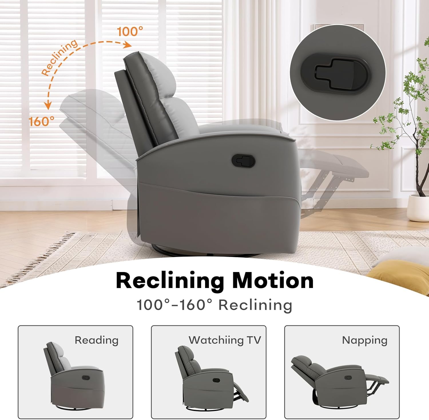 Swivel Glider Recliner Chair for Living Room